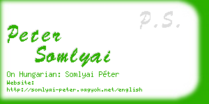 peter somlyai business card