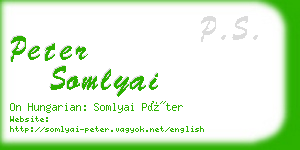 peter somlyai business card